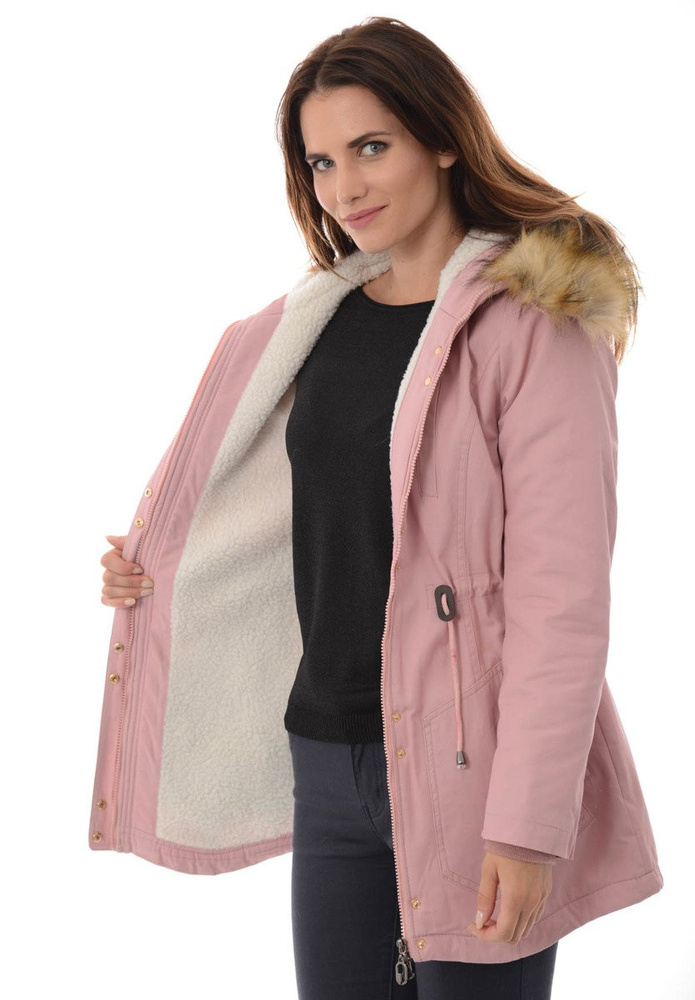 Damska Kurtka Parka Zimowa Adelina Różowa