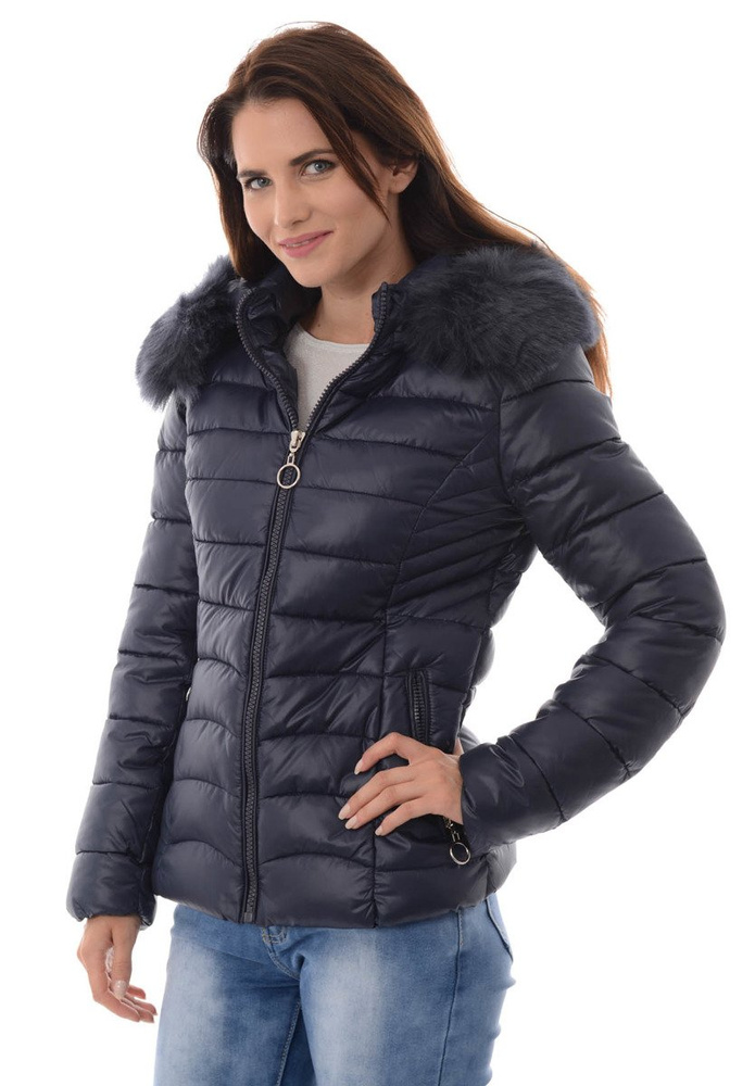Damska Zimowa Kurtka Ortalionowa Daria Granatowa