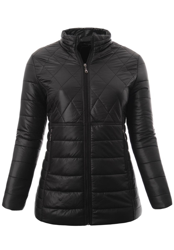 Damska Zimowa Ortalionowa Kurtka Czarna