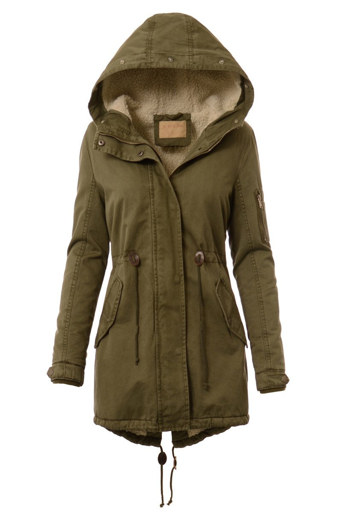 Damska Kurtka Parka Zimowa Zielona