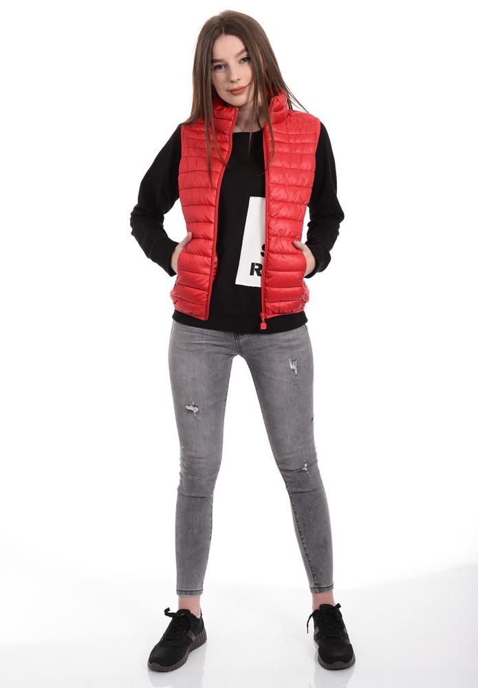 Damska Kamizelka Bezrękawnik Jasmina Czerwony