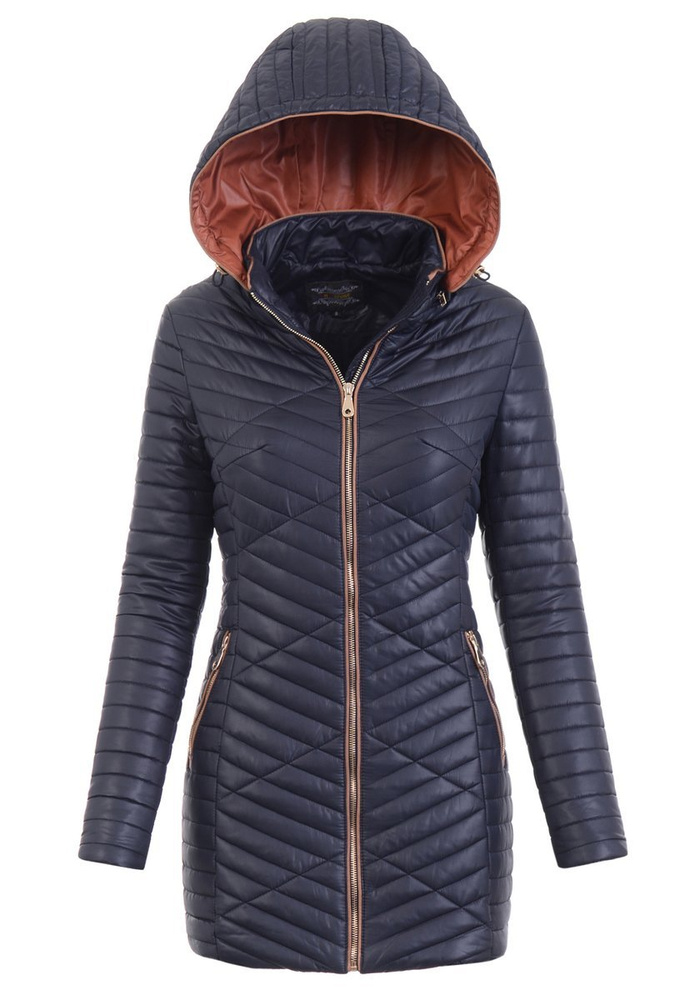 Damska Wiosenna Kurtka Żaklina Granatowa