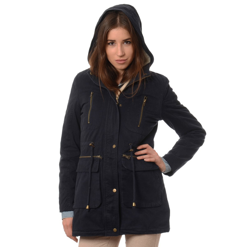 Damska Kurtka Parka Zimowa Granatowa