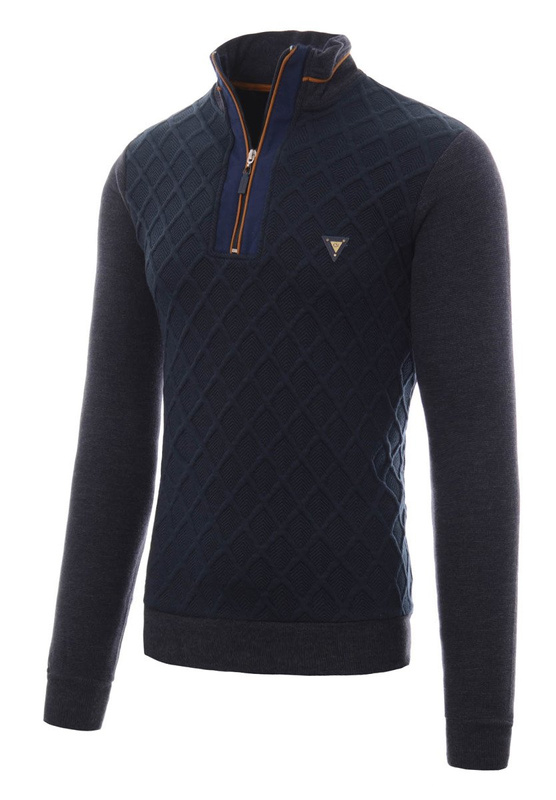 Męski Sweter Bawełniany Granatowy