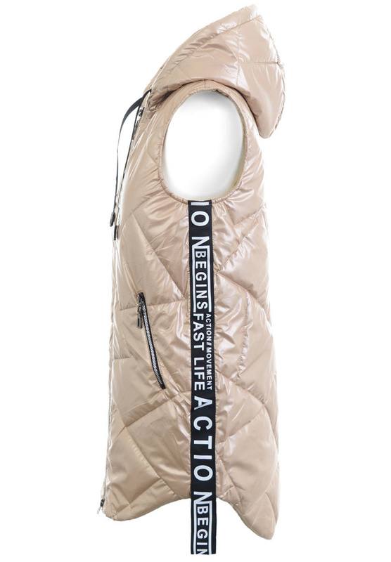 Damska Kamizelka Bezrękawnik Sybilla Perłowo Beżowa