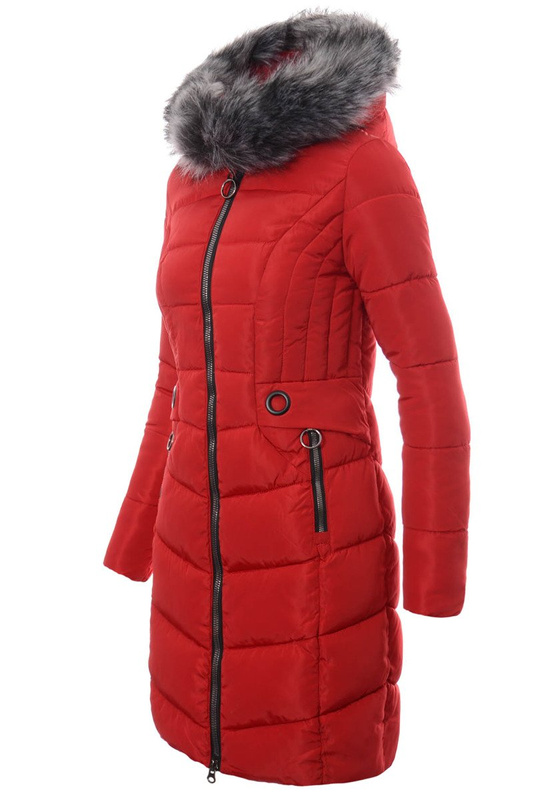 Damska Zimowa Kurtka Ortalionowa Elif Czerwona