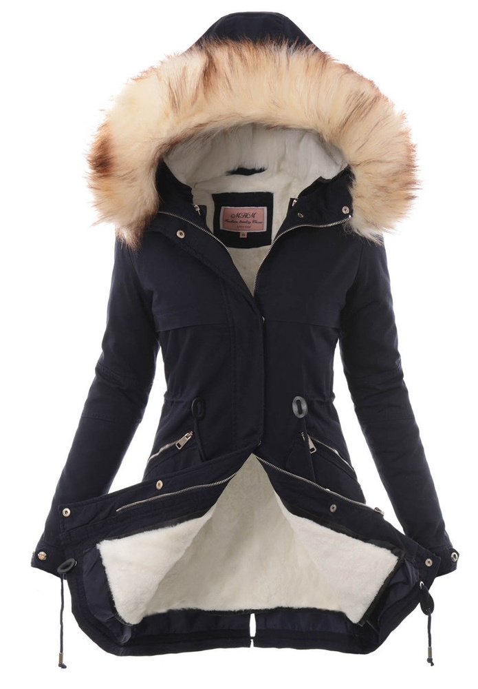 Damska Kurtka Parka Zimowa 2w1 Melka Granat