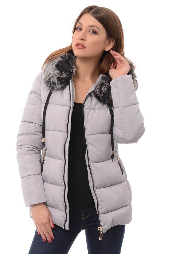 Damska Zimowa Kurtka Ortalionowa Melani Szara