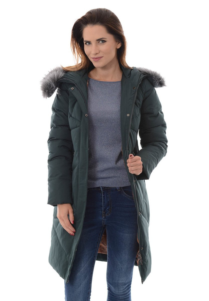 Damska Zimowa Kurtka Ortalionowa Zielona