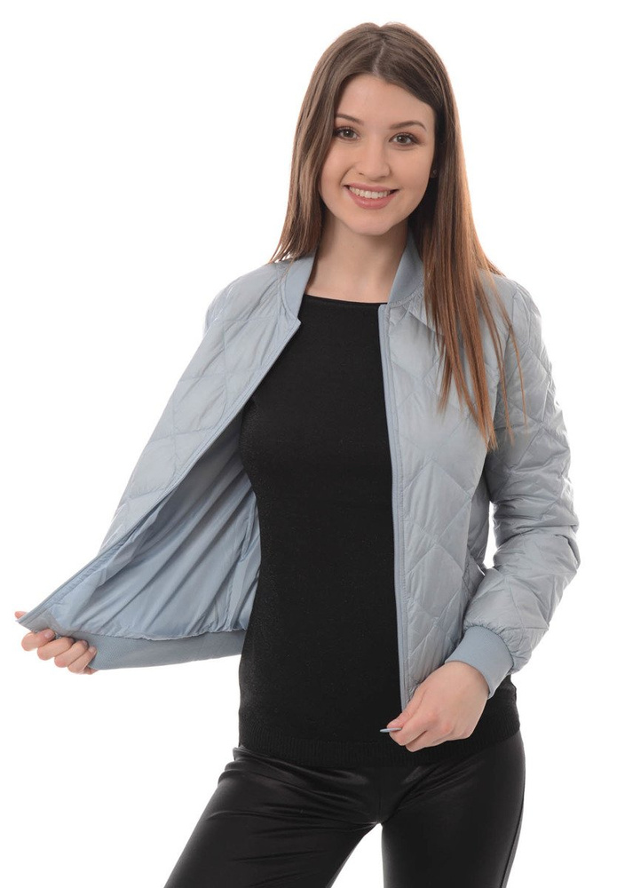 Damska Wiosenna Kurtka Puchowa Błękitna