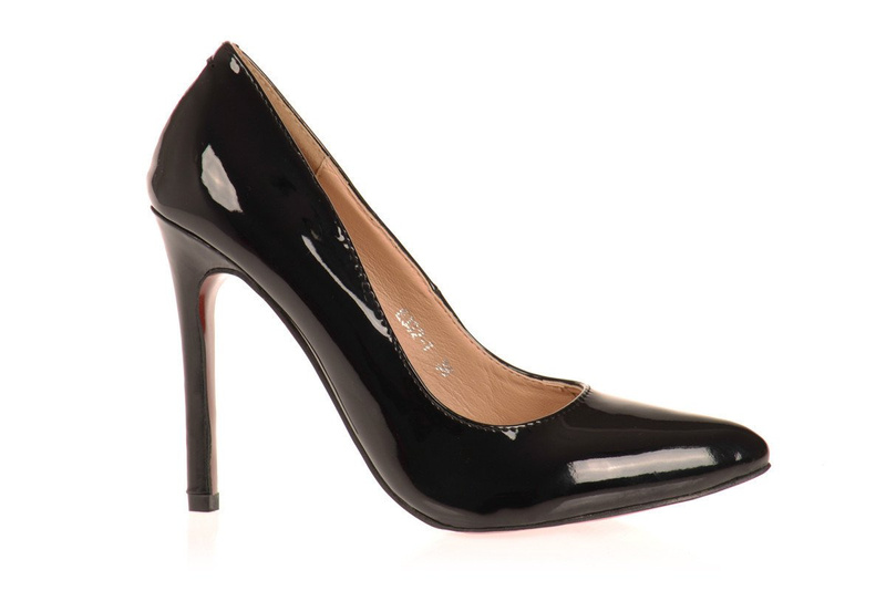 Czółenka Szpilki Szpic Lakier Vices Czarne
