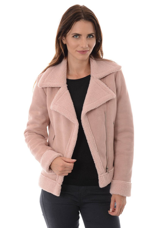 Damska Kurtka Kożuszek Zimowy Eleonora Rózowy