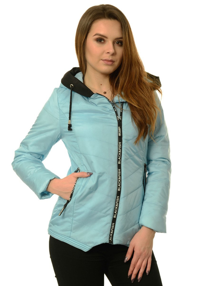 Damska Jesienna Wiosenna Kurtka Błękitna