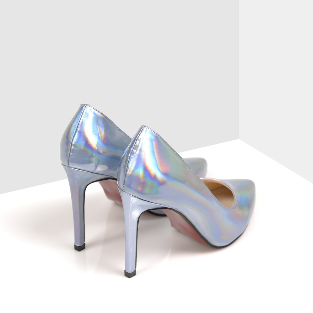 Niebieskie Szpilki Lu Boo Hologramowe