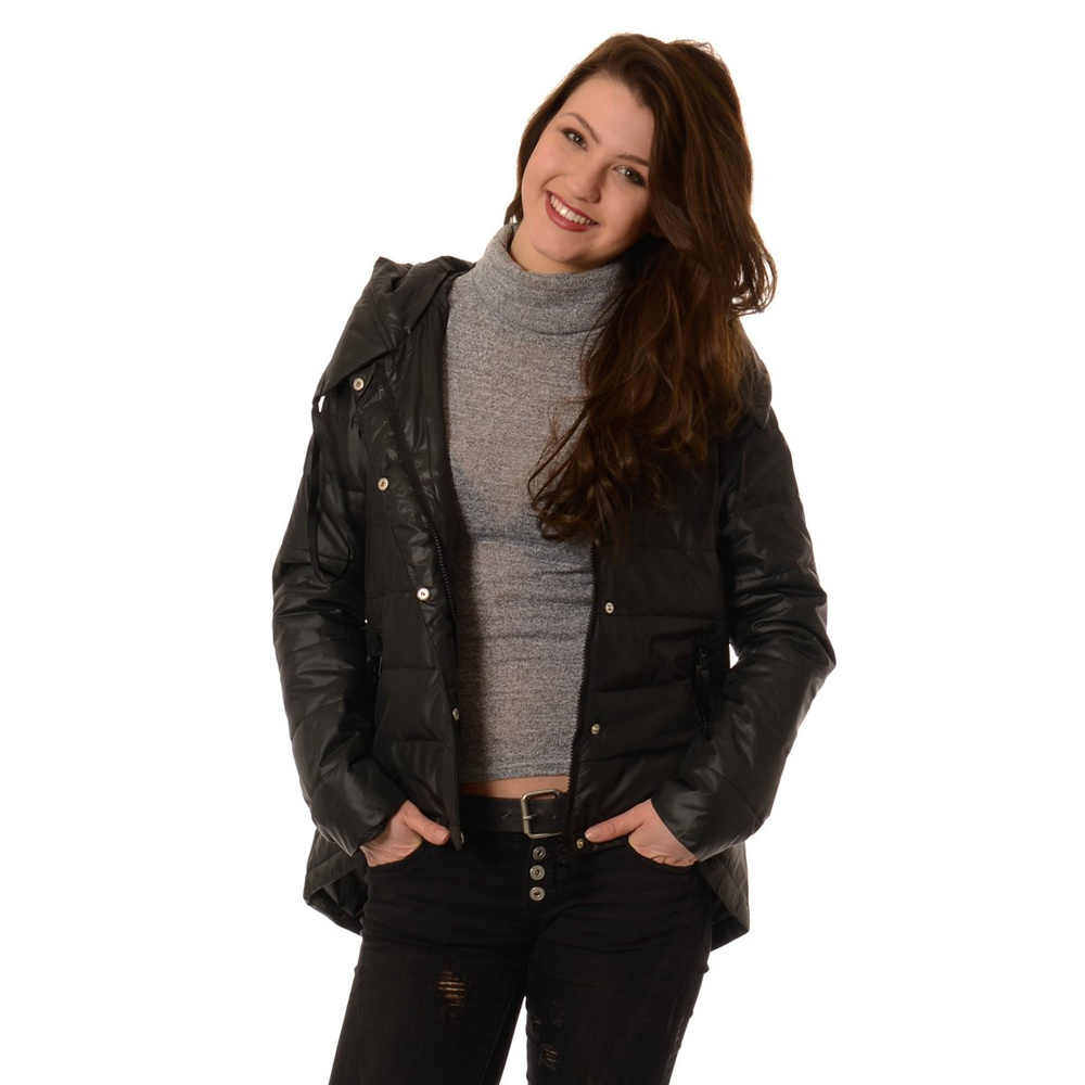 Damska Kurtka Wiosenno - Jesienna Asymetryczna Anna Czarna