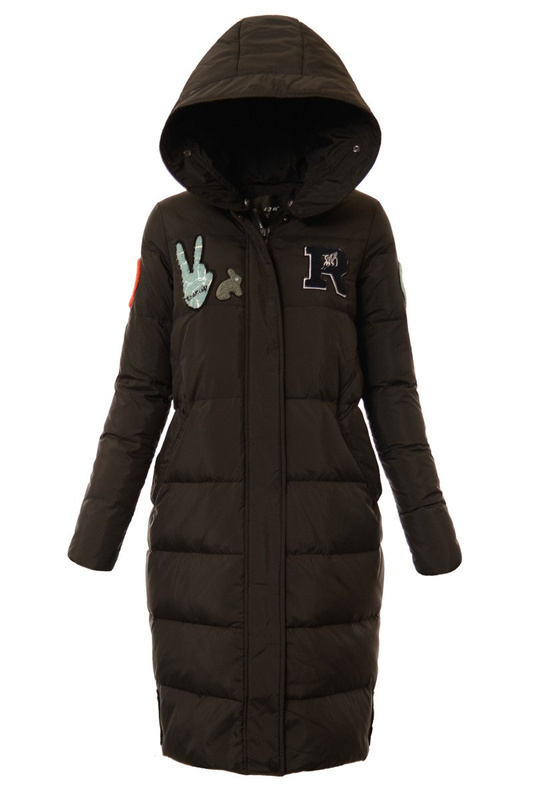 Długa Puchowa Damska Kurtka Zimowa Darcy Czarna