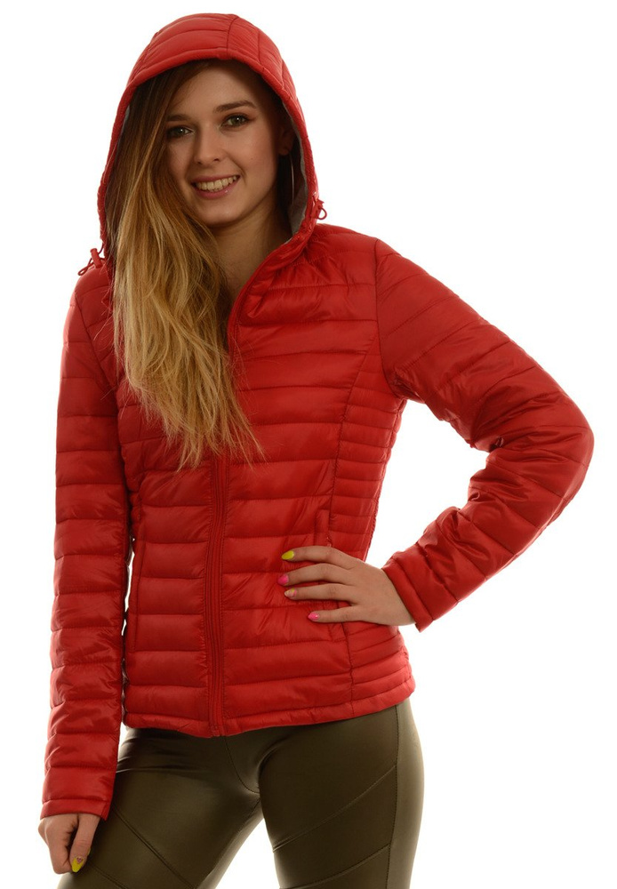 Damska Jesienna Wiosenna Kurtka Ortalionowa Czerwona