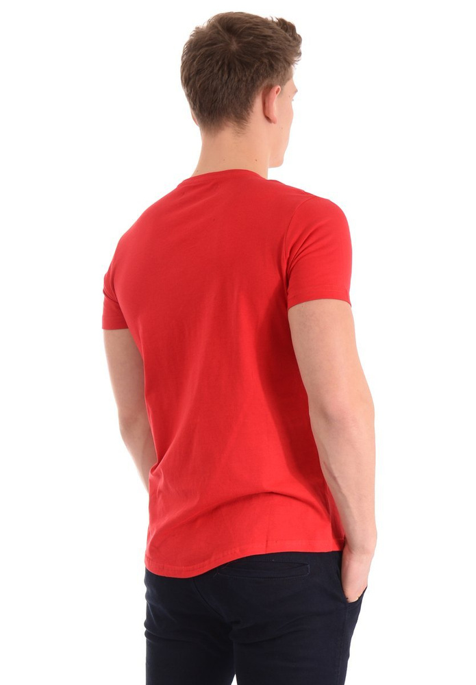 Męska Koszulka T-Shirt Nadruk Czerwona