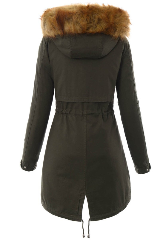Damska Kurtka Parka Zimowa 2w1 Zielona