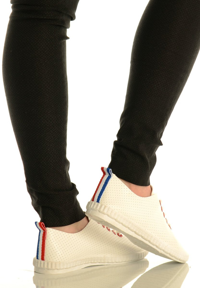 Damskie Trampki Tenisówki Karla Biało Czerwone