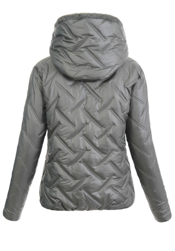 Damska Kurtka Zimowa Regina Zielona z Zielonym Futerkiem