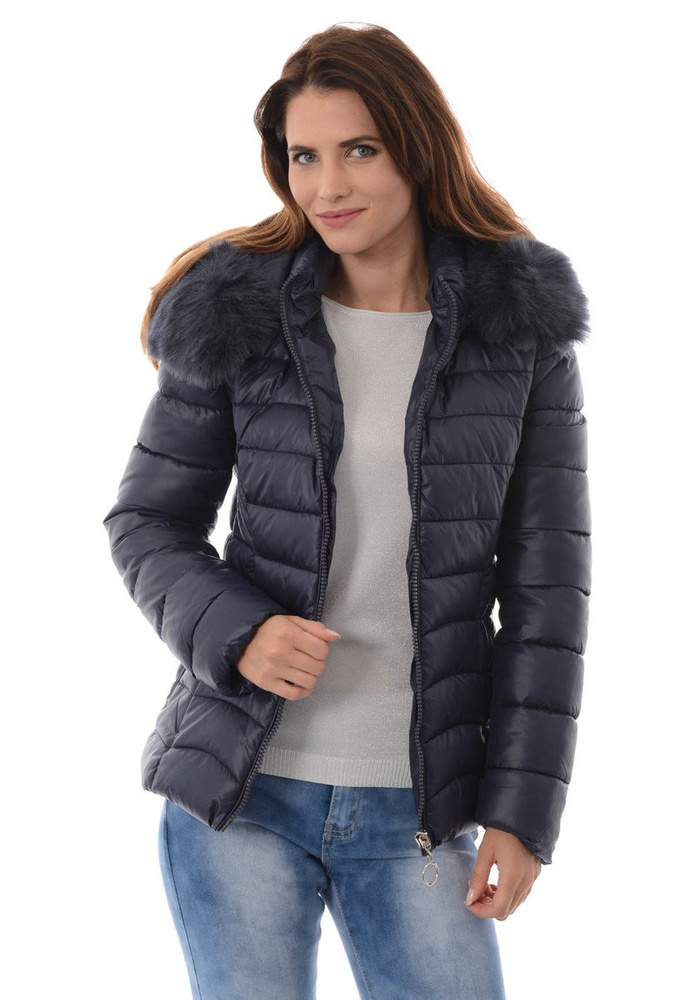 Damska Zimowa Kurtka Ortalionowa Daria Granatowa