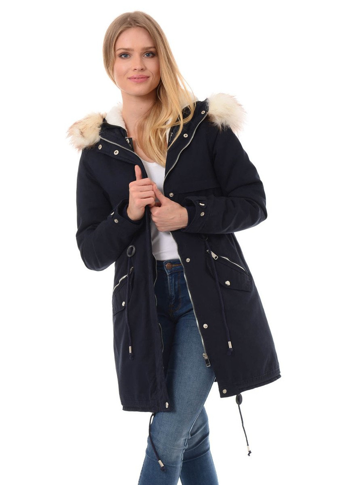 Damska Kurtka Parka Zimowa 2w1 Melka Granat