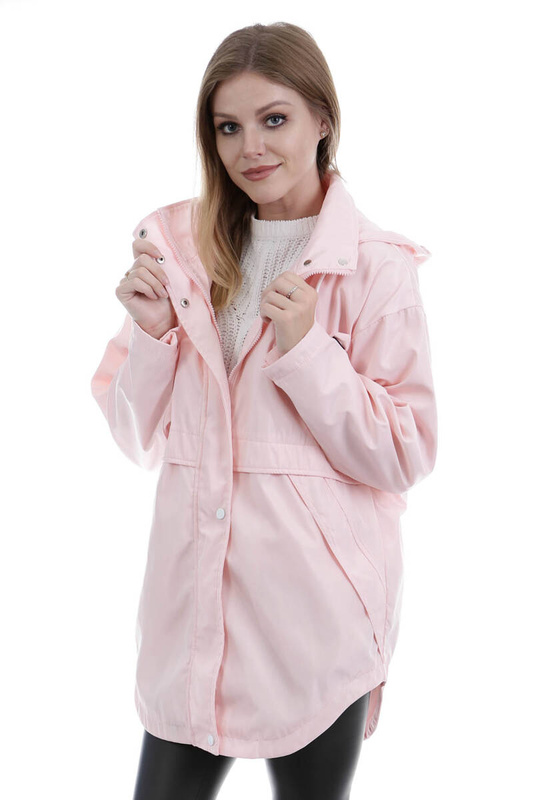 Damska Kurtka Parka Wiosenna Ksenia Pudrowo Różowa