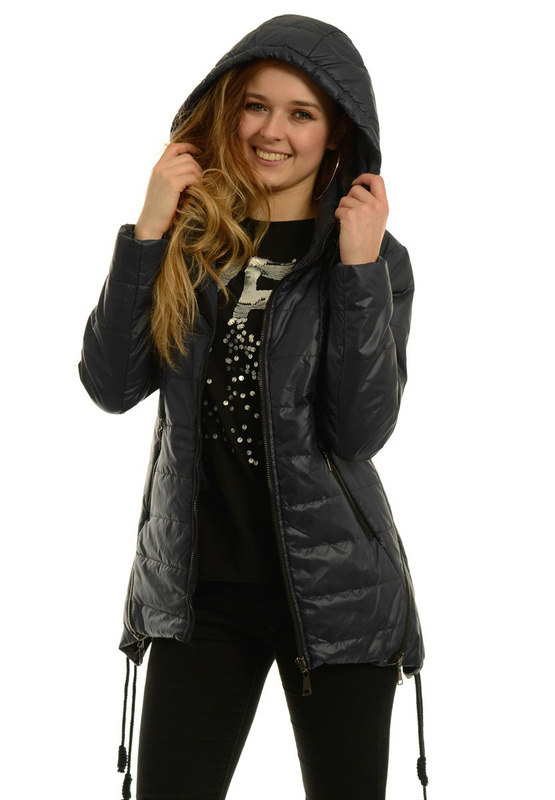 Damska Jesienna Wiosenna Kurtka Ortalionowa Asena Granatowa