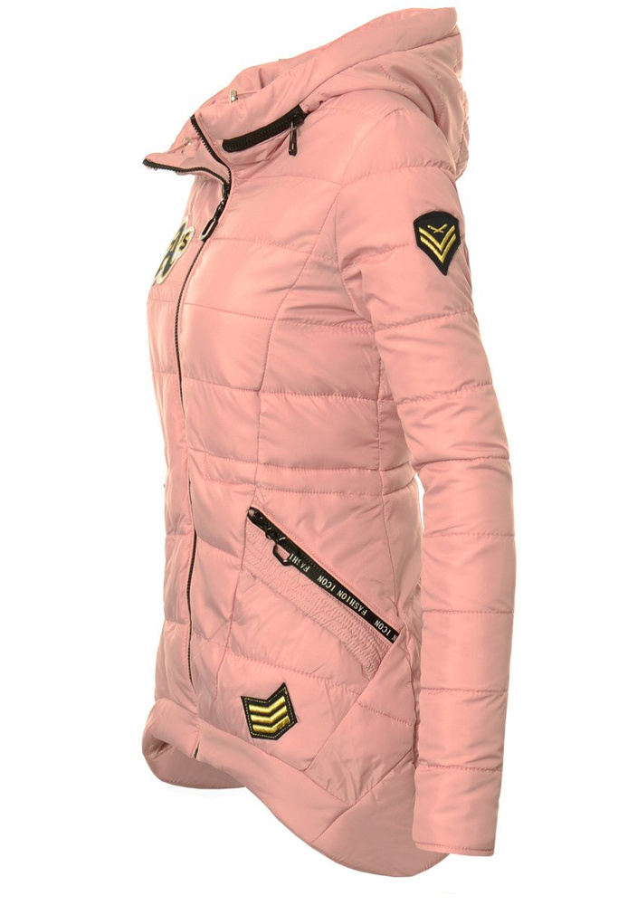 Damska Jesienna Wiosenna Kurtka Lilien Różowa