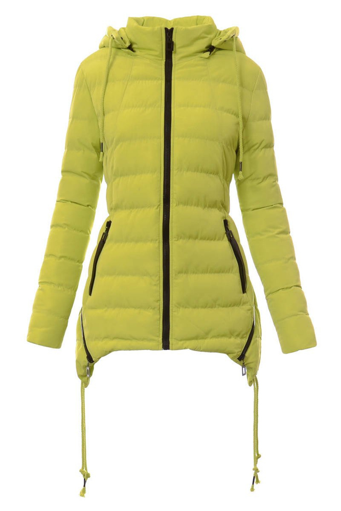 Damska Zimowa Kurtka Ortalionowa Limonkowa