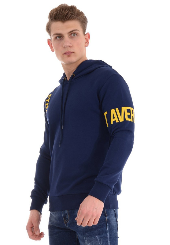 Męska Bluza Z Kapturem Granatowa