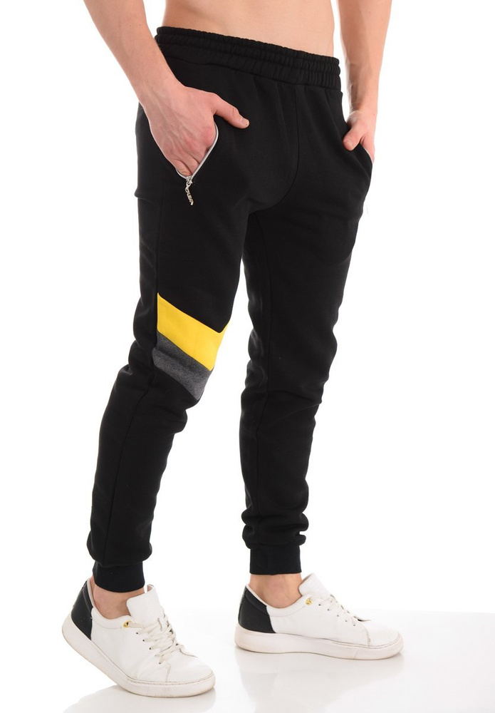 Męskie Spodnie Dresowe Bawełniane Czarne