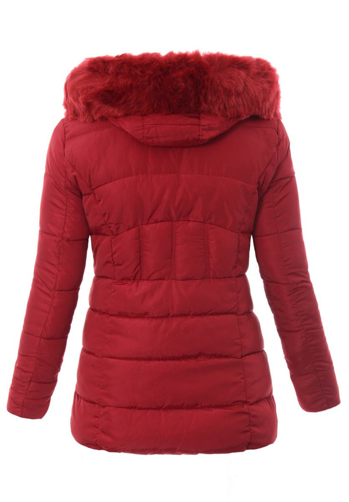 Damska Zimowa Ortalionowa Kurtka Czerwona
