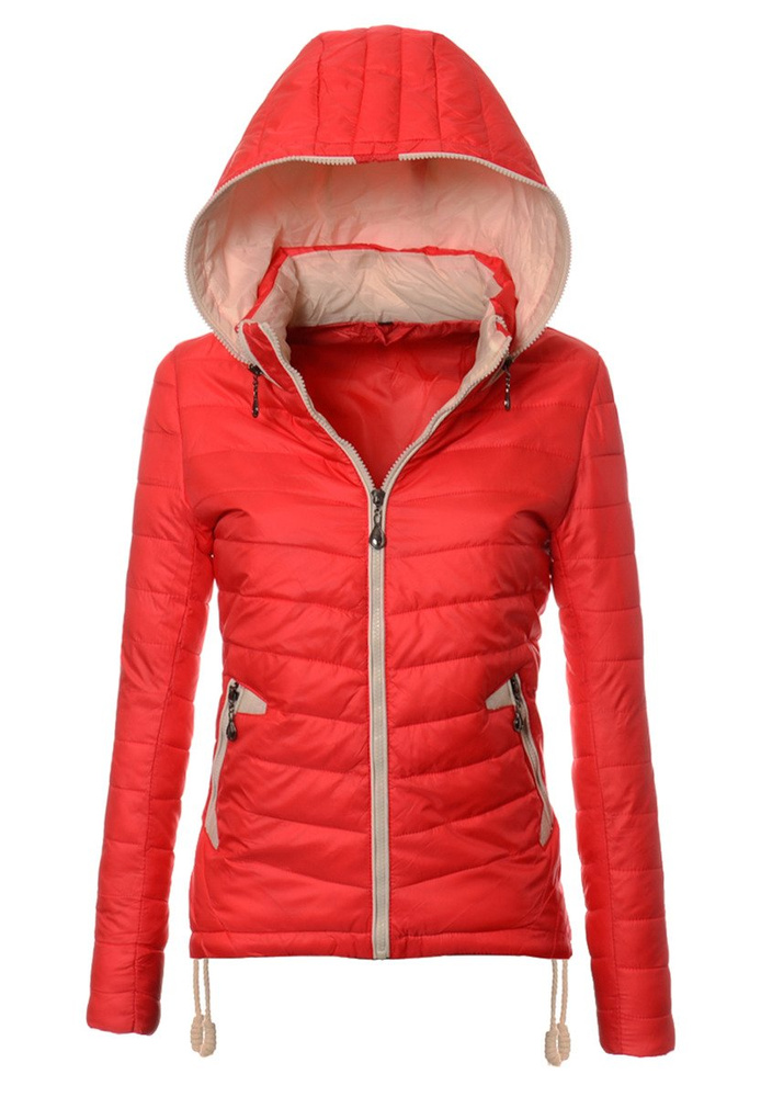 Damska Jesienna Kurtka Ortalionowa Eva Malinowa