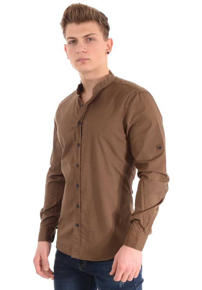 Męska Koszula Brązowa