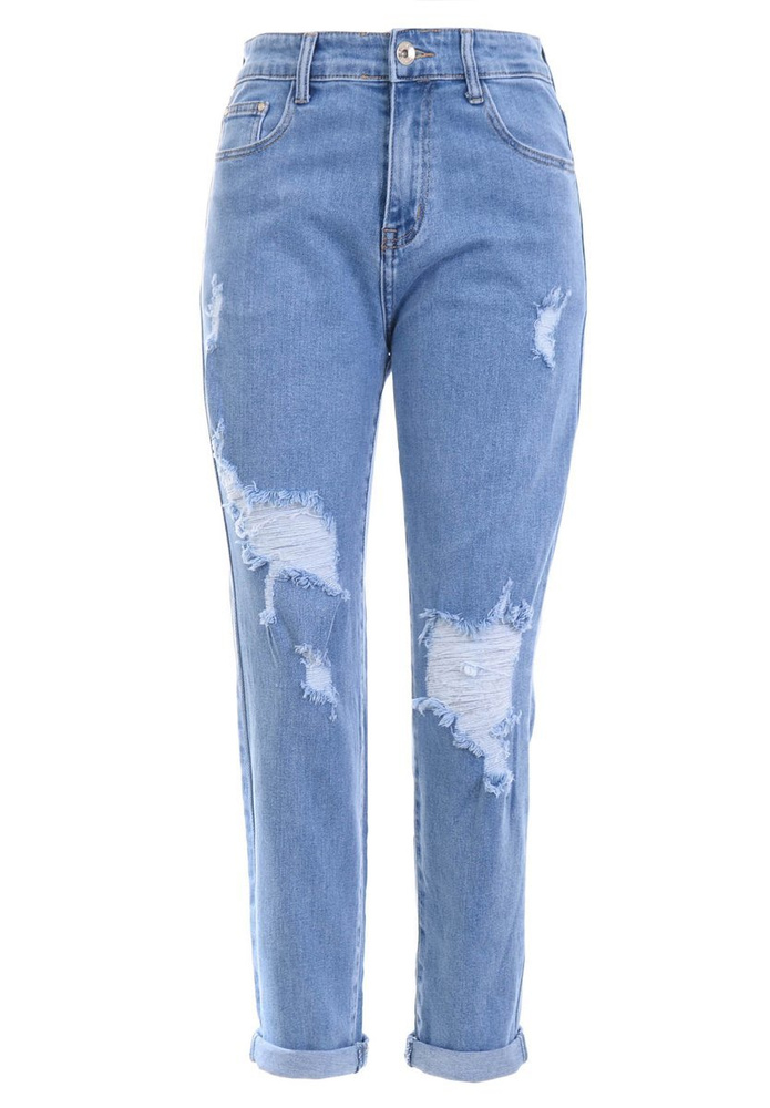 Damskie Spodnie Jeansowe Niebieskie