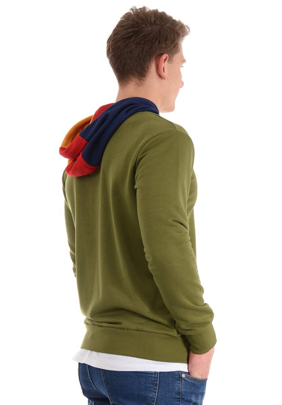 Męska Bluza Z Kapturem Zielona