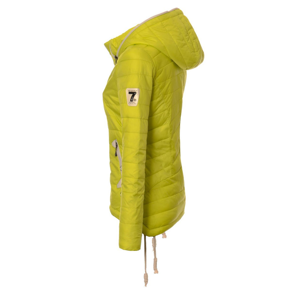 Damska Wiosenna Kurtka Ortalionowa Eva Limonkowa