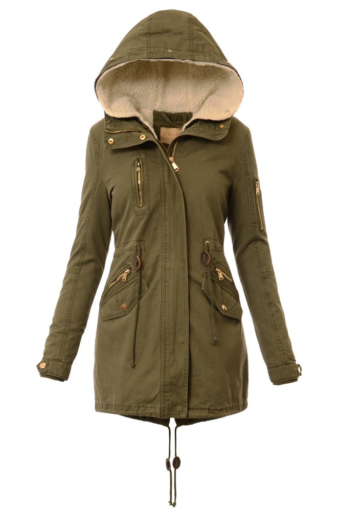 Damska Parka Kurtka Wiosenno Zimowa 2w1 Gwen Zielona