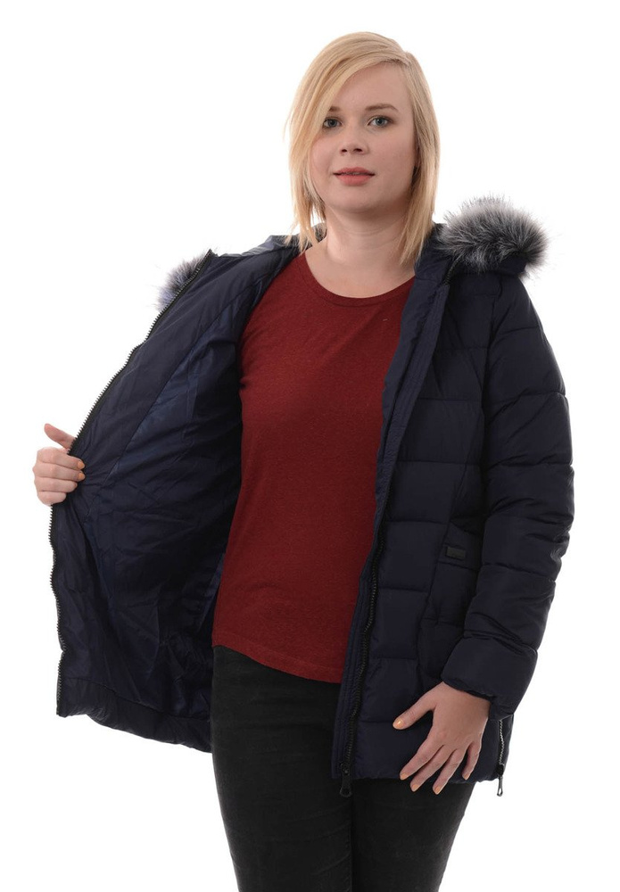 Damska Zimowa Ortalionowa Kurtka Hanna Granatowa