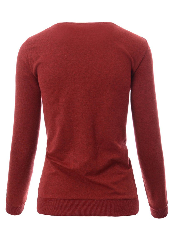 Damska Bluza Bawełniana Nadruk Serce Brokat Bordowa