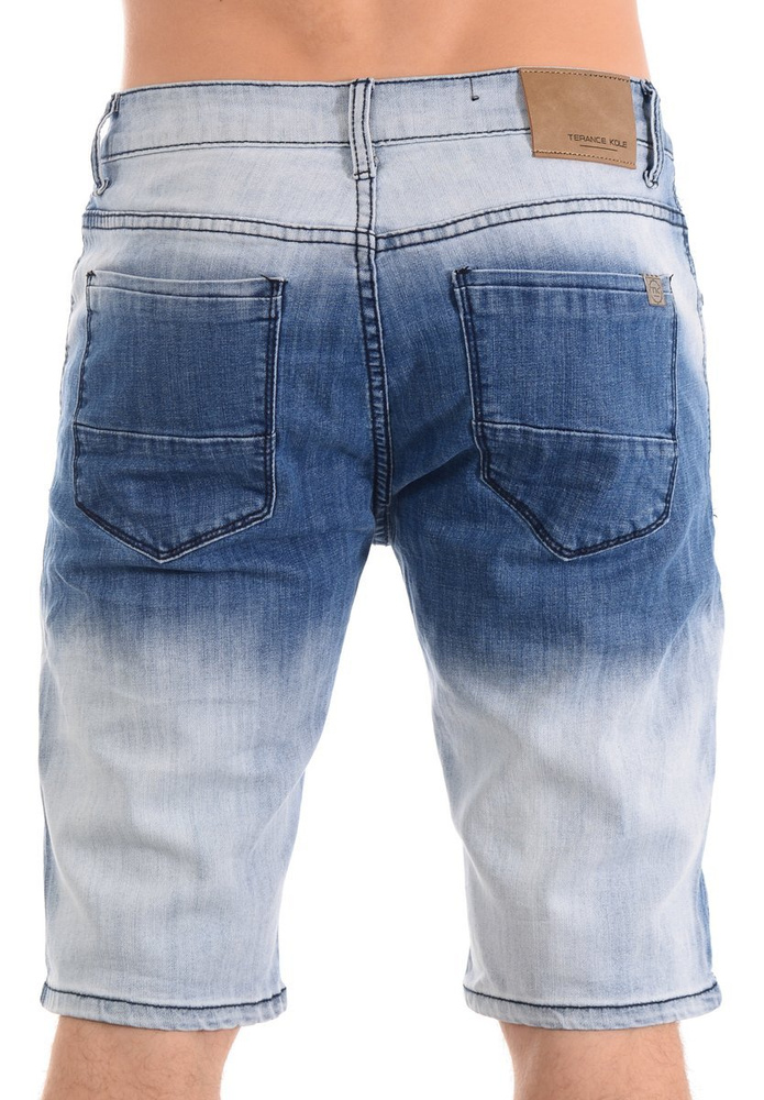 Męskie Spodenki Jeansowe Granatowe