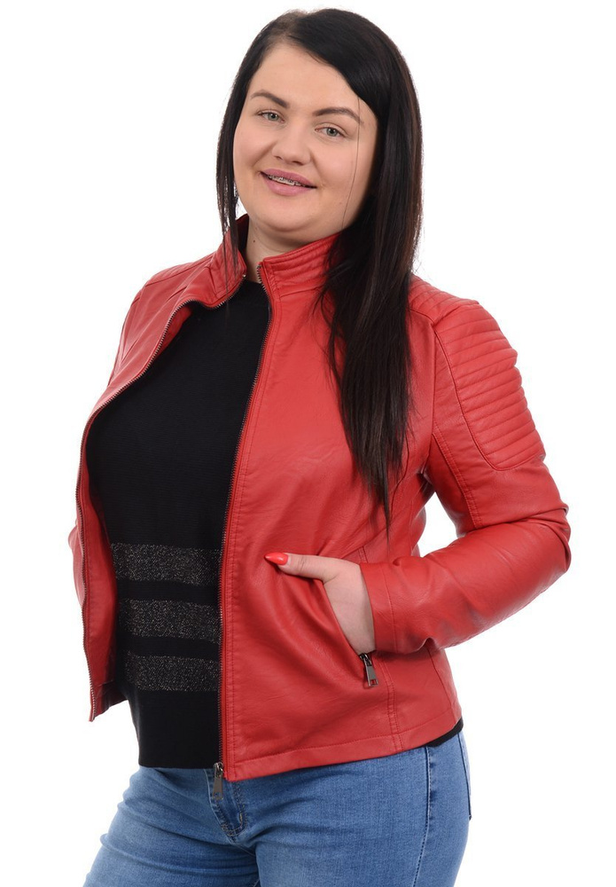 Damska Kurtka Ramoneska Klaudia Czerwona