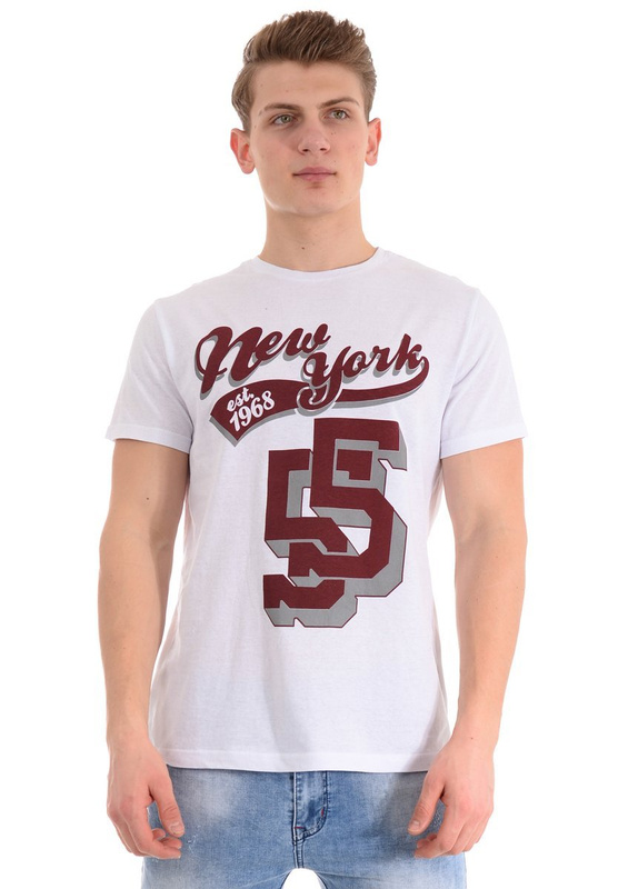 Męska Koszulka T-Shirt Nadruk Biała