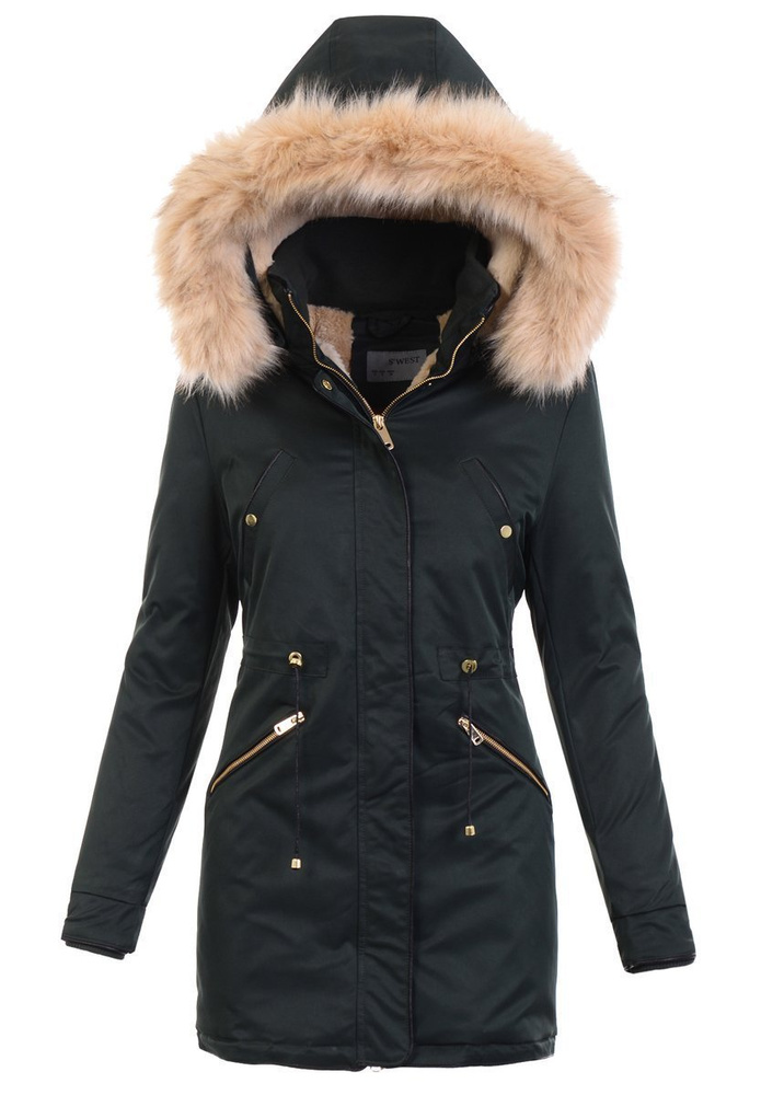 Damska Kurtka Parka Kinga Butelkowa Zieleń