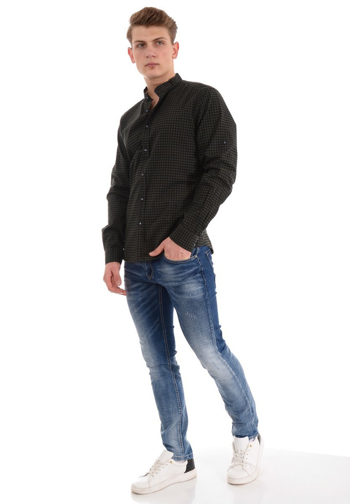 Męskie Spodnie Jeansowe Granatowe