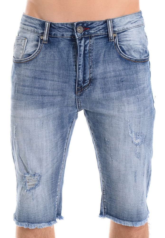 Męskie Spodenki Jeansowe Niebieskie