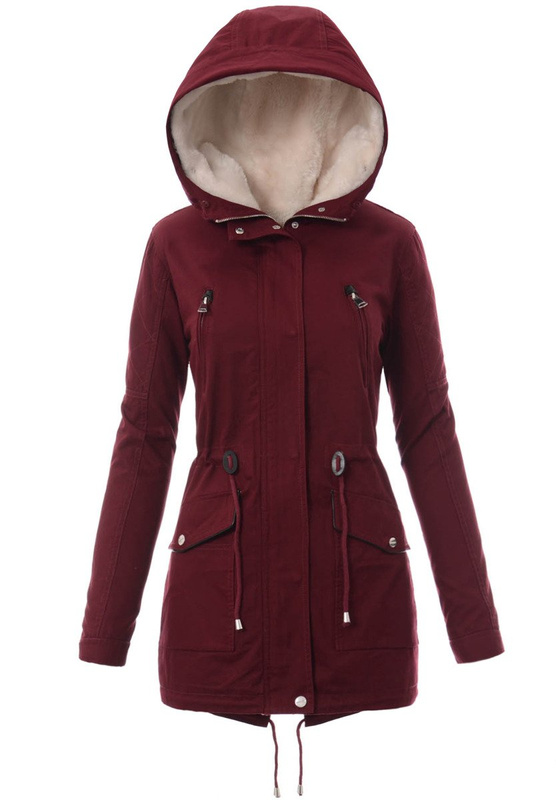 Damska Kurtka Parka Zimowa 2w1 Amira Bordowa
