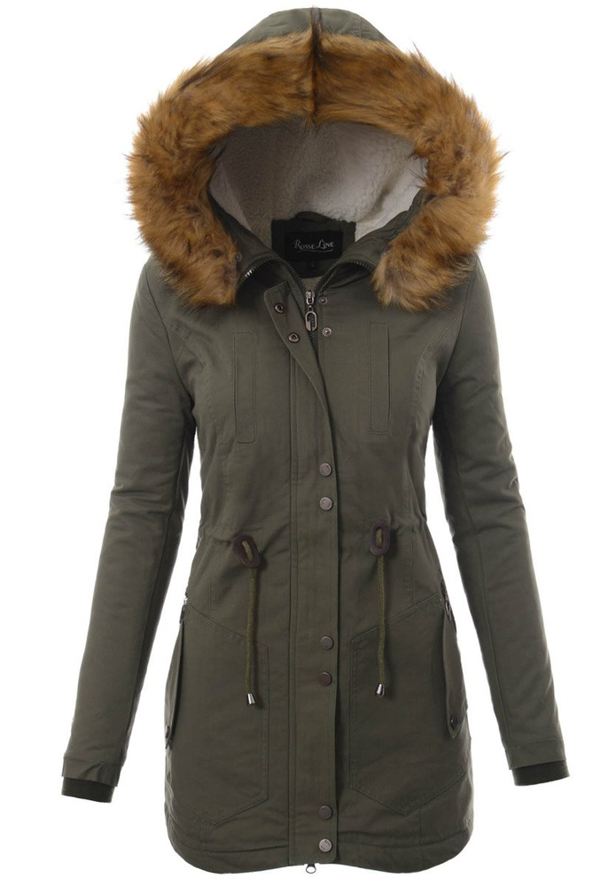 Damska Kurtka Parka Zimowa Adelina Zielona